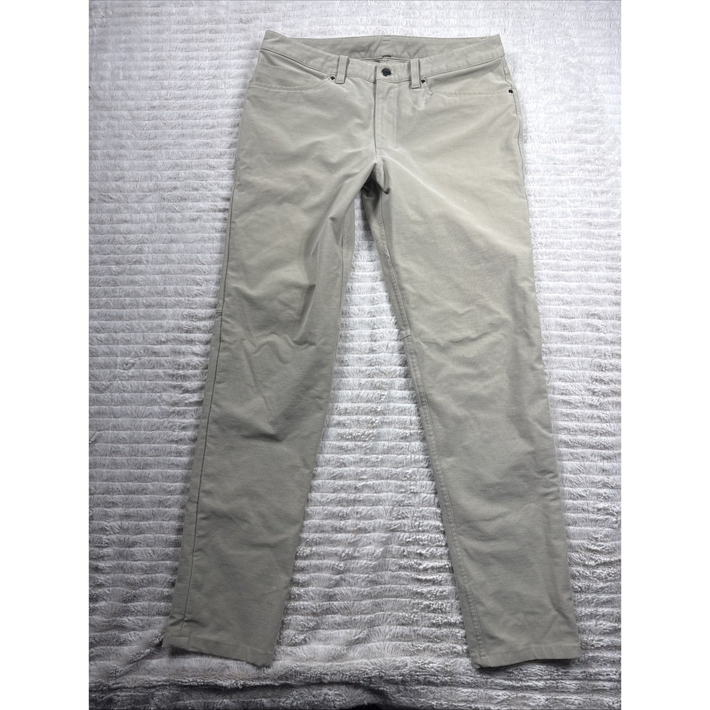 Lululemon Pants Men 32x30 ABC Slim Fit 5 Pocket Utilitech Beige Canvas Resistant